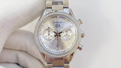 태*호이어 Carrera Calibre 16 Chronograph 다이아세팅 화이트