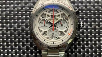 태*호이어 Carrera × Porsche Chronograph Skeleton 화이트