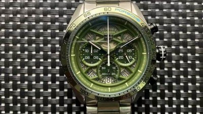 태*호이어 Carrera × Porsche Chronograph Skeleton 그린