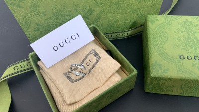 구ㅉ 더블G 인터로킹 여성용 반지 슬림 버전