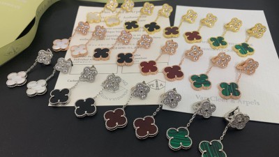 반ㅋ리프 빈티지 알함브라 2모션 클립 이어링 다이아, 자개