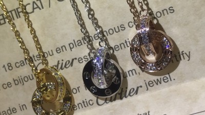 까ㄹ띠에 러브 더블링 목걸이 풀다이아 파베