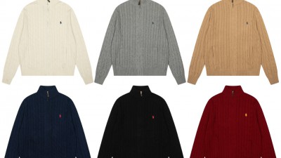 [GOOD] 공용 폴ㄹ 케이블 니트 코튼 풀 지퍼 스웨터 6컬러