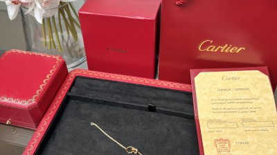 까ㄹ띠에 러브 스몰 더블 링 팔찌 로즈골드