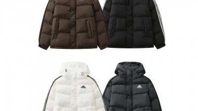 [NORMAL] 공용 아ㄷ다스  삼선 로고 패딩점퍼 4컬러