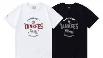 [공용] 엠ㅇ비 바시티 빈티지 컬러 그래픽 반팔 티셔츠