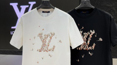 [공용] 루ㅇ비통 엠브로이더드 코튼 티셔츠 2컬러