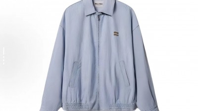 [공용] 미ㅇ미우 스트라이프 포플린 재킷