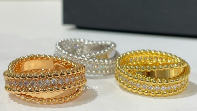 반ㅋ리프 빼를리 다이아몬드 듀오 링 3컬러