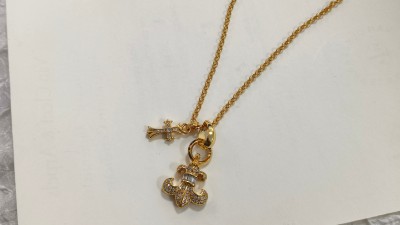 크ㄹ하츠 플뢰르 드 리스 베이비펫 크로스 참 목걸이