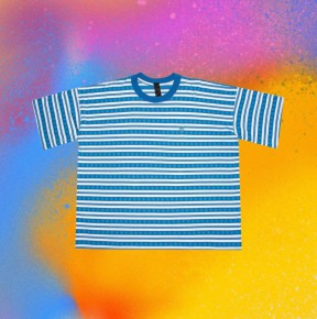 [공용] 크ㄹ하츠 매티보이 블루 스트라이프 크루넥 티셔츠
